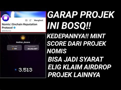 CARA AKTIFKAN KECEPATAN MINING NOMIS DARI HASIL MINT SCORE 100