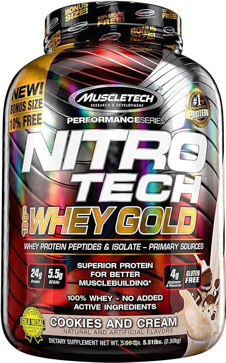 Muscletech Protein Powder Nitro Tech Whey Gold Whey Protein Powder