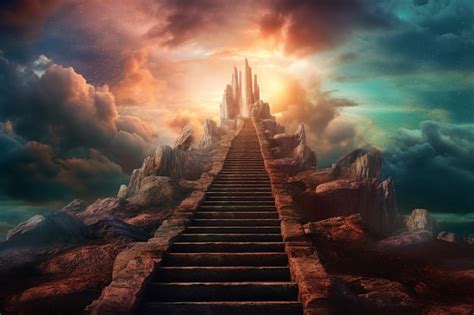 Premium Ai Image Stairway To Heaven Last Journey To Afterlife