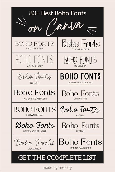 80 Best Boho Fonts On Canva For Bohemian Graphic Design