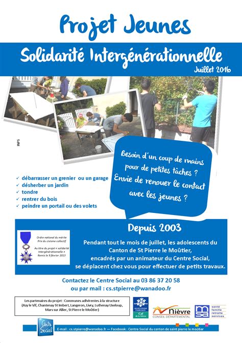 Projet Jeunes Solidarité Intergénérationnelle Centre Social du