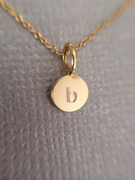 Solid 14k Gold Personalized Disc Necklace Initial By Nostalgii