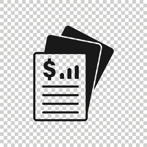 Financial Statement Icon In Flat Style Document Vector Illustration On