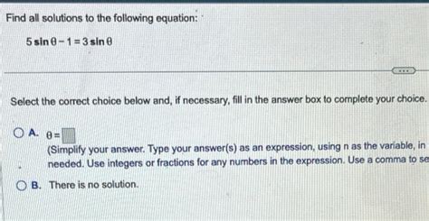 Solved Find All Solutions To The Following Equation Chegg