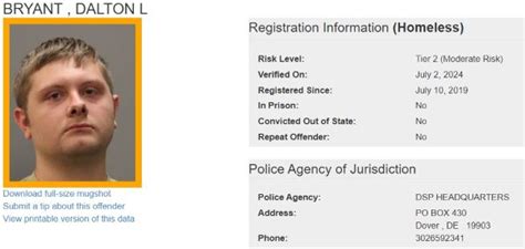 Homeless Sex Offender Notification Delaware State Police State Of Delaware