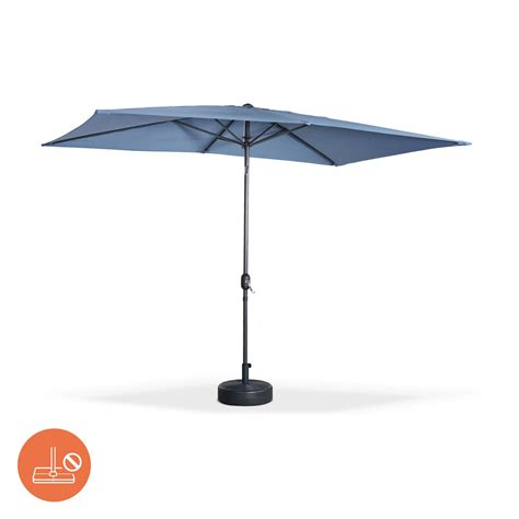 Parasol Droit Touquet Rectangulaire X M Bleu Gris M T Central