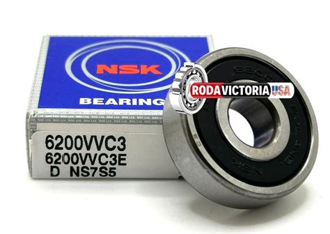 NSK 6200 VV C3 Deep Groove Ball Bearing, Rubber Sealed 10x30x9 mm ...