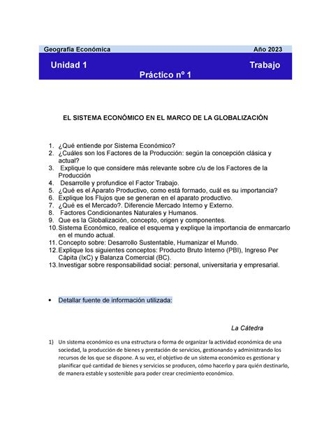 T P N1 1er t p Geografía Económica Año 2023 Unidad 1 Trabajo