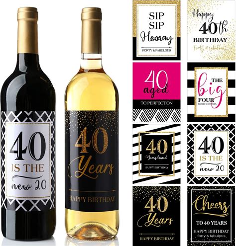 32 Pieces 40th Birthday Wine Bottle Labels Or Stickers Present 1980 Milestone Ts Cheers To