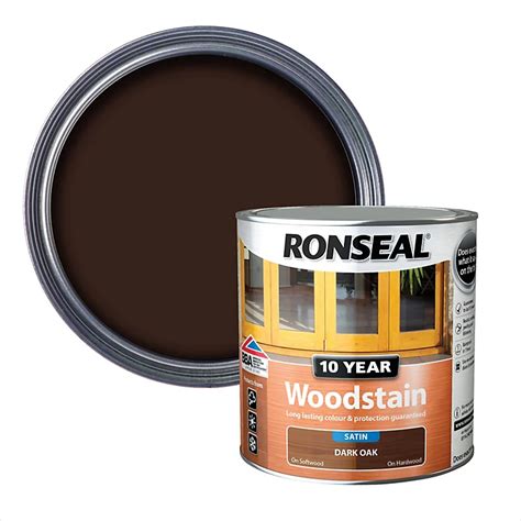 Ronseal 10 Year Dark Oak Satin Quick Dry Doors And Window Frames Wood