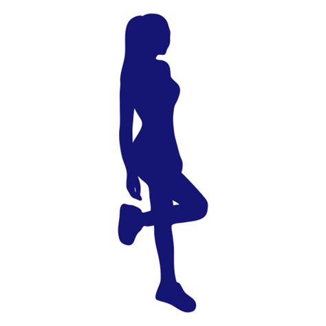 Design Png E Svg De Garota Sexy Em Pé Silhueta Inclinada Azul Para