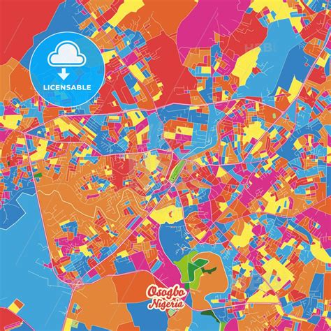 Osogbo Nigeria Crazy Colorful Map Print Template In Colorful