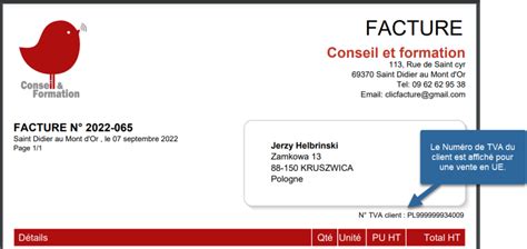 Gratuit Trouver un numéro de TVA intracommunautaire ClicFacture