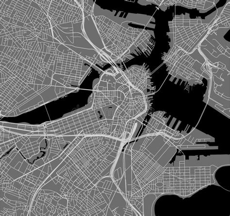 Mapa De La Ciudad De Boston Los E E U U Stock de ilustración