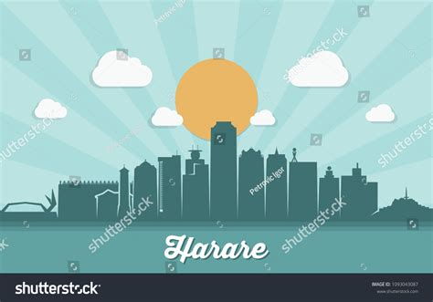 Harare Skyline Zimbabwe Vector Illustration Stock Vector (Royalty Free ...