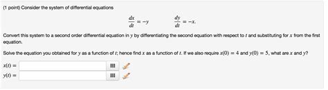 Solved Consider The System Of Differential Equations Dx Dt Chegg