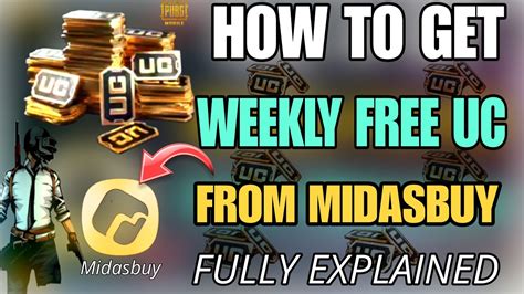 HOW TO GET WEEKLY FREE UC FROM MIDASBUY PUBG MOBILE YouTube