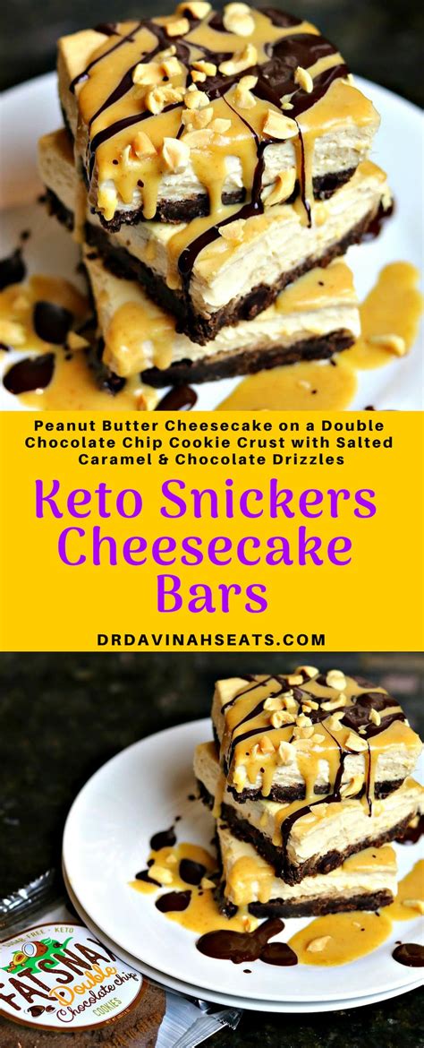 Keto Peanut Butter Cheesecake Snickers Bars Dr Davinahs Eats