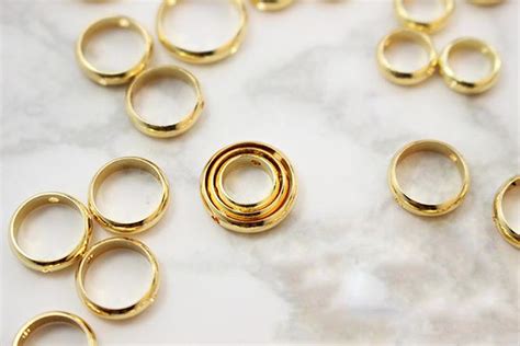 5PCS High Quality 18K Gold Plated Brass Bead Frame Round Etsy