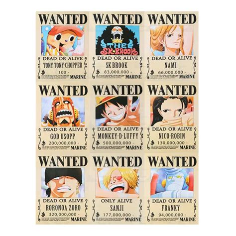 One Piece Wanted Steckbriefe Poster Set St Ck X X