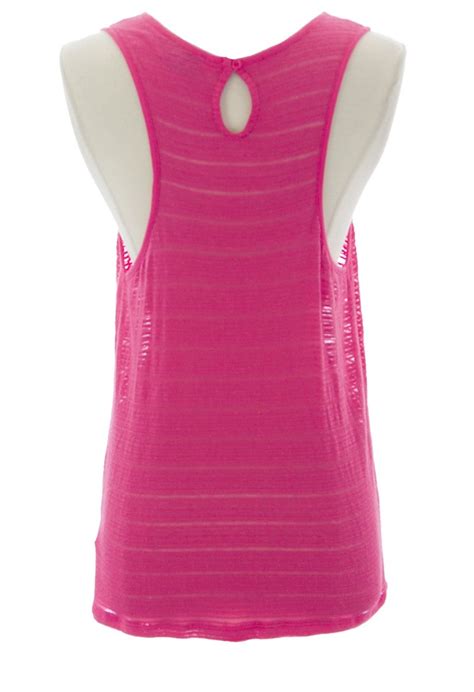 TOPSHOP Women S Hot Pink Sheer Long Sleeveless Top 09F01A US Sz 2 NWT EBay