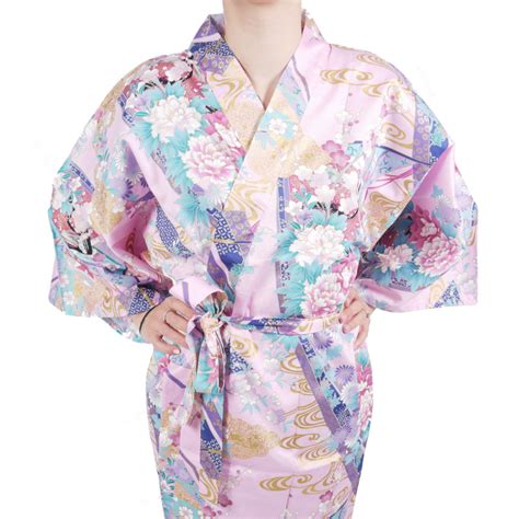 Hanten Traditionelle Japanische Kimono Rosa Satin Baumwolle Kleine