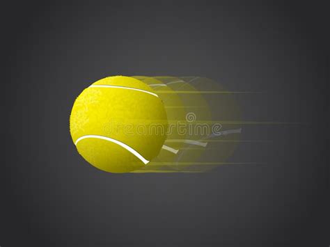 Fast Moving Tennis Ball Isolated on Dark Background. Stock Vector - Illustration of white ...