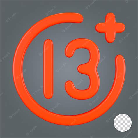 Premium PSD | 13 plus symbol 3d icon