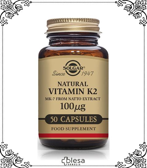 Solgar Vitamina K2 100 Mcg 50 Cápsulas Blesa Farmacia