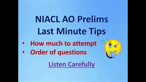 NIACL AO Prelims Last Minute Tips I What Are Safe Attempts YouTube