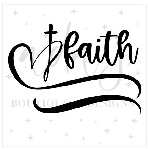 Faith Cross Svg Faith Clipart Cricut Silhouette T Shirt Design Png