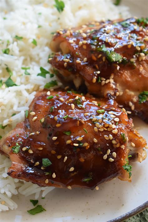 Oven Baked Teriyaki Chicken Thighs Julia S Cuisine