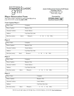 Fillable Online Jaorswwa Golfer Registration Form Fax Email Print