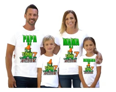 Kit Familiar Playeras Personalizadas Plants Vs Zombies Env O Gratis