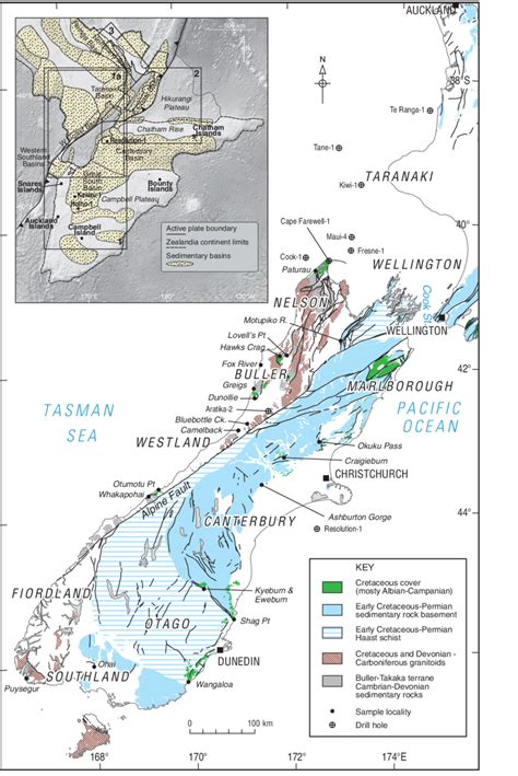 Colour Online Simplified Geological Map Of South Island New Zealand