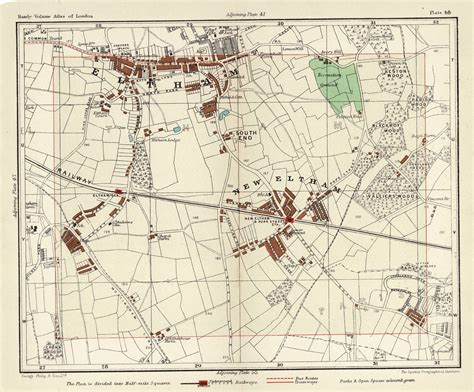 Eltham, New Eltham, Avery Hill antique map 1907 – Maps and Antique Prints