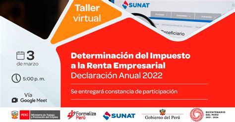 Taller Virtual Gratuito De Determinación Del Impuesto A La Renta