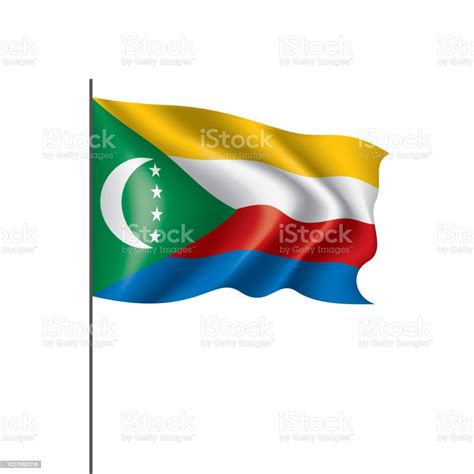 Vetores De Bandeira De Comores Ilustração Vetorial Sobre Um Fundo Branco E Mais Imagens De