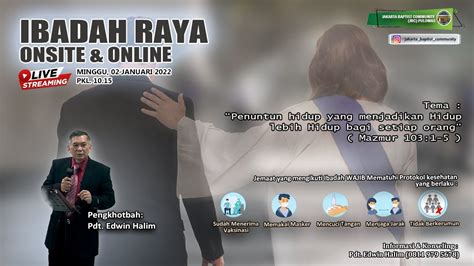 IBADAH RAYA LIVE STREAMING JBC PULOMAS 2 JANUARI 2022 YouTube