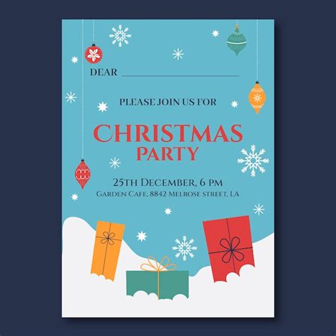 Free Vector Flat Christmas Season Invitation Template