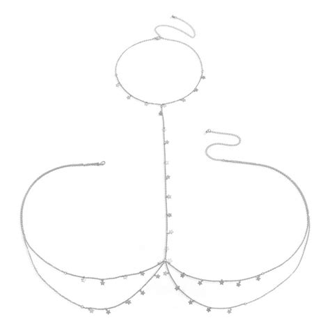 Body Jewelry Chest Chain Bikini Belly Chains For Women Cross Waist Chains Female Body Suit Girl