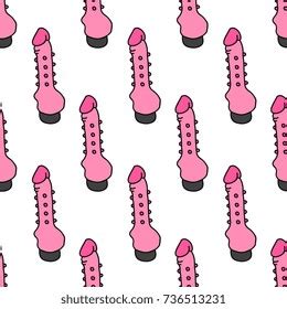 Vibrator Sex Toy Seamless Doodle Pattern Stock Vector Royalty Free