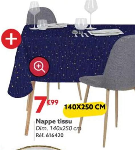 Promo Nappe tissu Dim 140x250 cm Réf 616420 chez Gifi