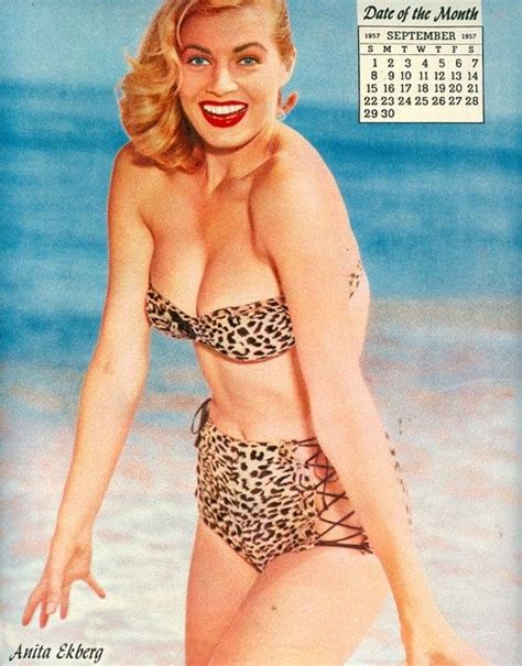 Leopard Swimsuit S On Anita Ekberg Bikini Swimwear Swimsuits