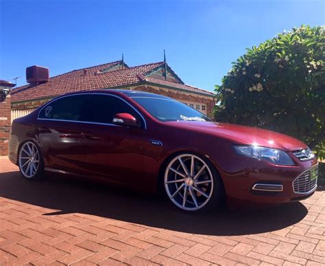 Ford Falcon Fg G E Burgundy With Vossen Cvt Aftermarket Wheels Wheel