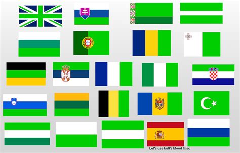 Flags Of Europe But Humans Bleed Neon Green Rvexillologycirclejerk