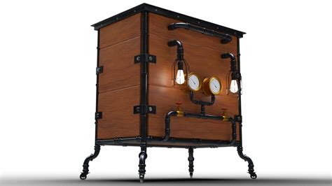 Steampunk Cabinet - 3D Model by Blenduffo