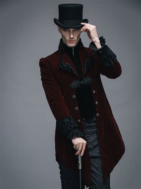 Men S Swallowtail Jacket Tuxedo Coat Black Or Burgundy Etsy Saco De