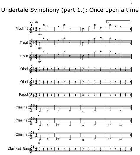 Undertale Symphony (part 1.): Once upon a time - Sheet music for ...