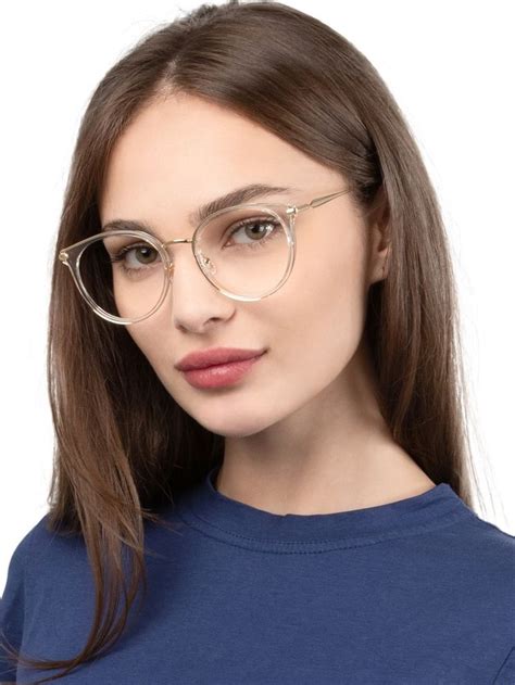 Unisex Full Frame Mixed Material Eyeglasses Round Face Glasses Frames Clear